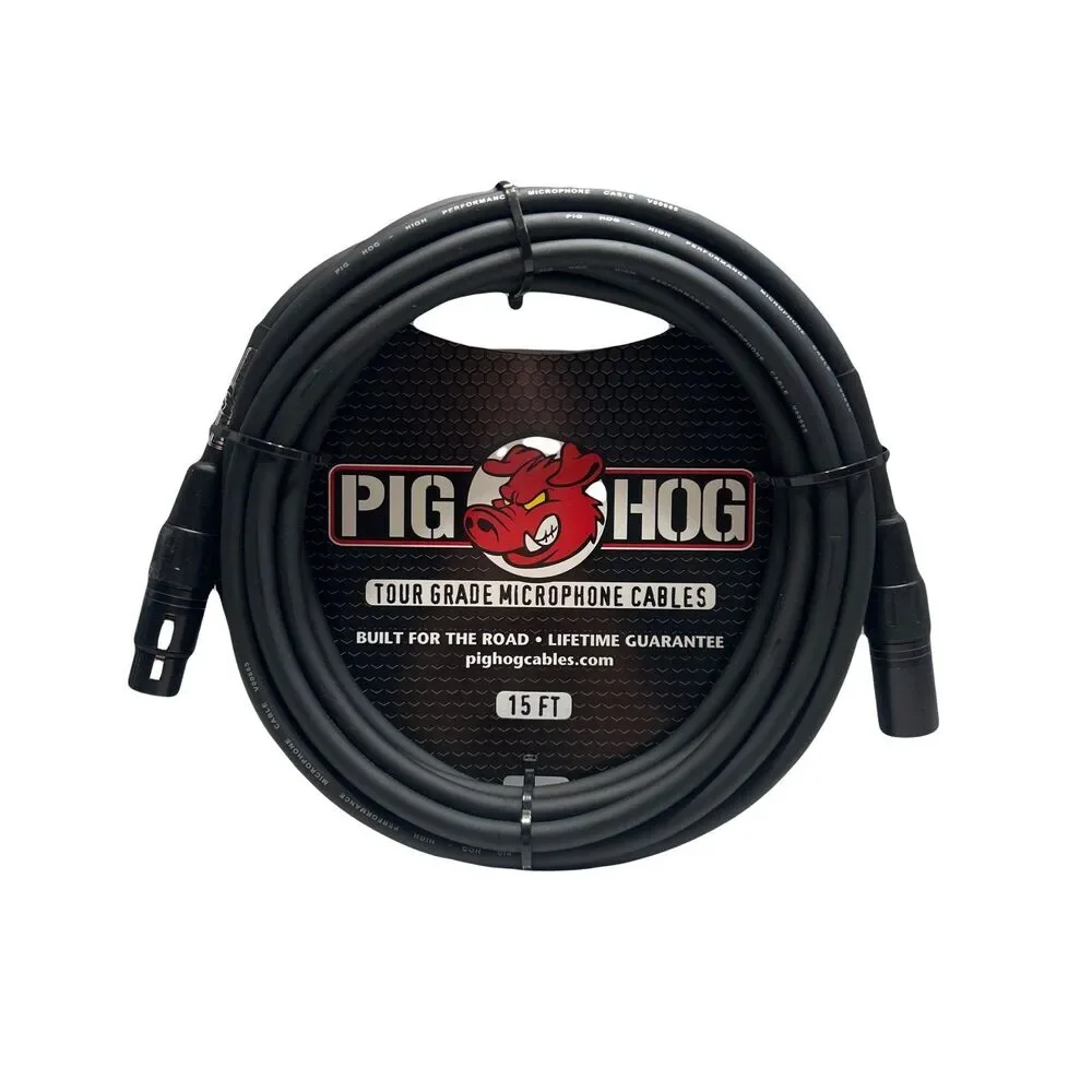 Pig Hog XLR Tour Grade Microphone Cable, 15 Foot
